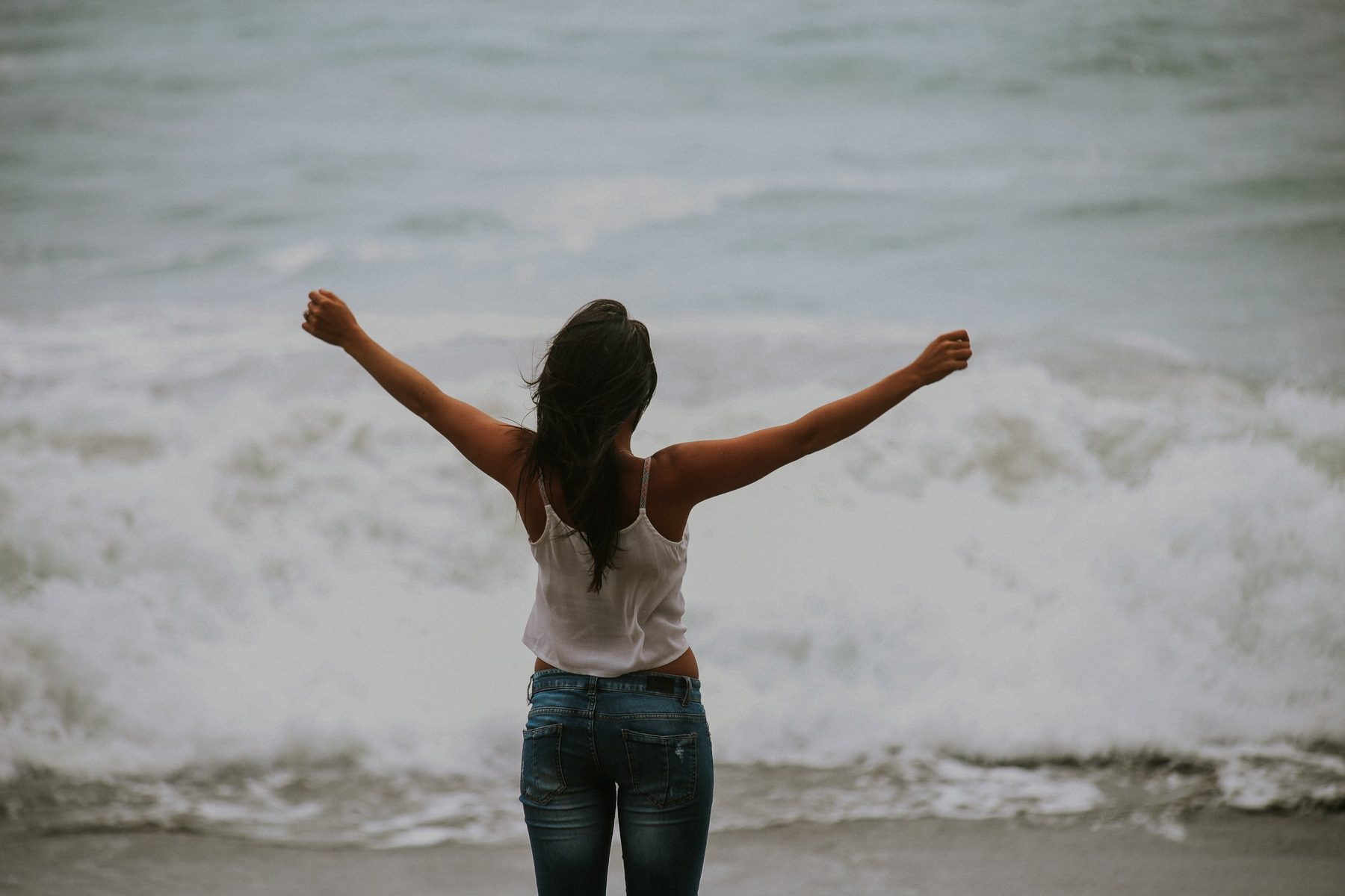 Woman feeling free on her spiritual awakening