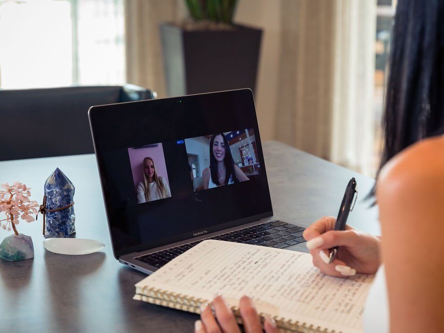 Caro Rodriguez in a virtual consultation with a client
